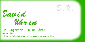 david uhrin business card